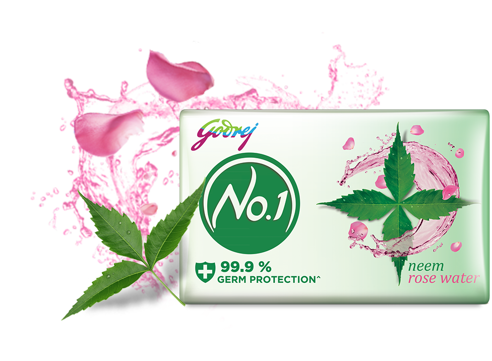 Godrej No.1 Soap - Neem Rose Water (pack of 5*100 gm)