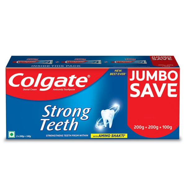 Colgate Strong Teeth Toothpaste (200g+200g+100g)