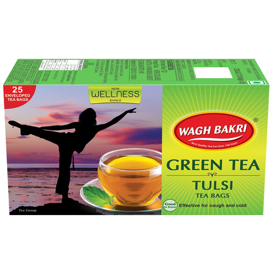 Wagh Bakri Green Tea - Tulsi ( Pack of 25 Sachets )